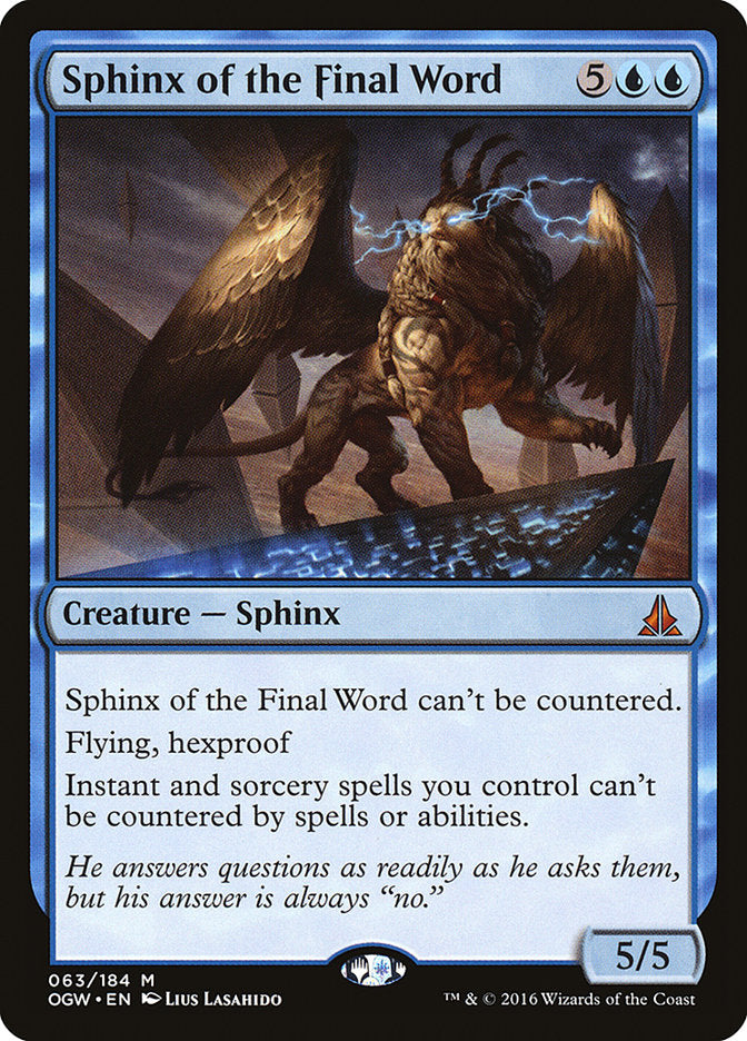 Sphinx of the Final Word [Oath of the Gatewatch] - Magic: The Gathering - Card Brawlers | Quebec | Canada |