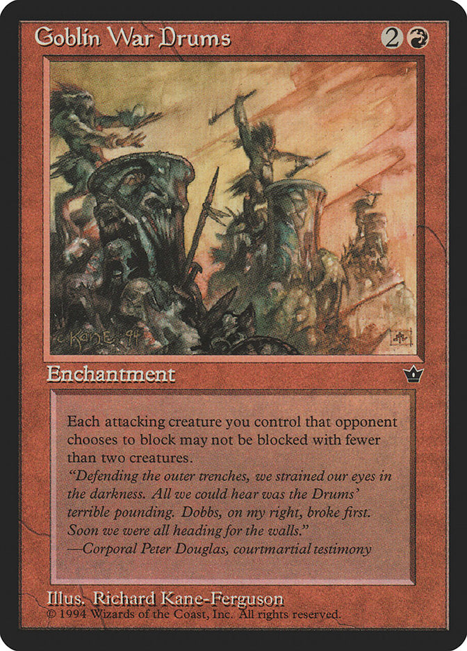 Goblin War Drums (Richard Kane Ferguson) [Fallen Empires] - Magic: The Gathering - Card Brawlers | Quebec | Canada |