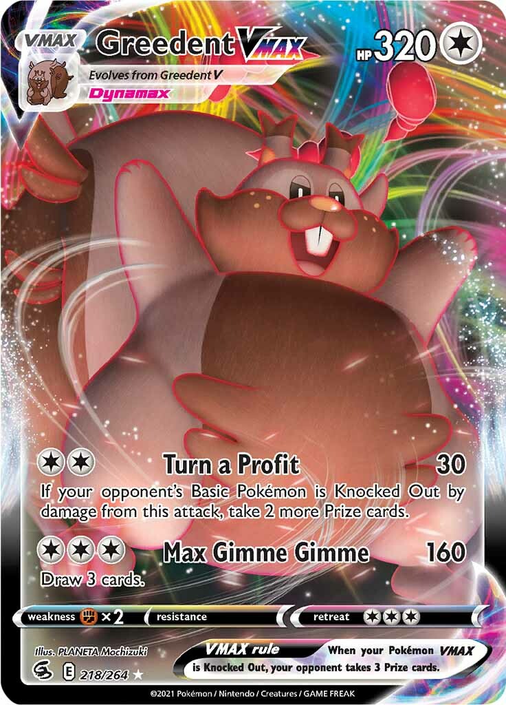 Greedent VMAX (218/264) [Sword & Shield: Fusion Strike] - Pokémon - Card Brawlers | Quebec | Canada |
