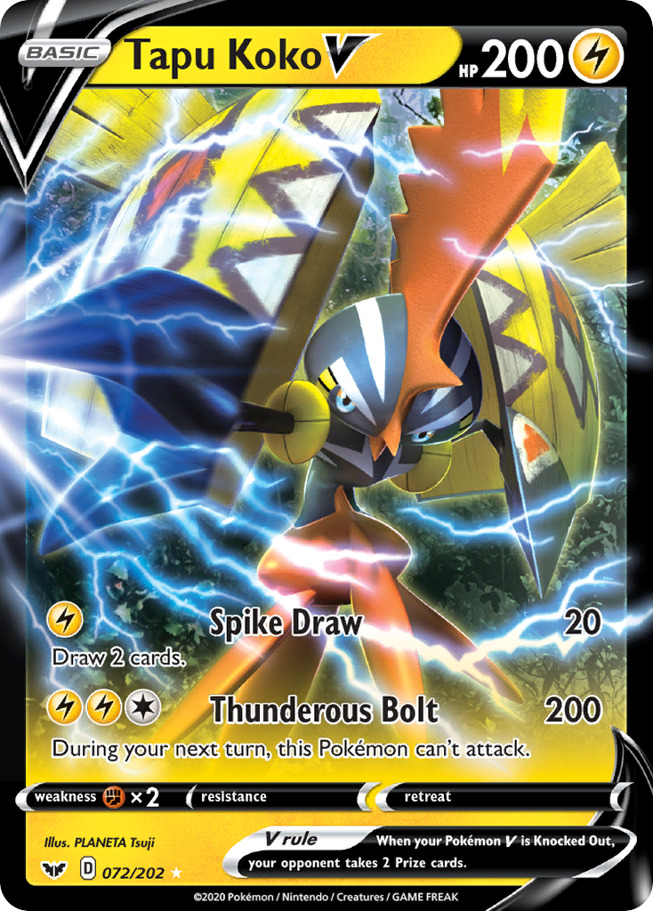 Tapu Koko V (072/202) [Sword & Shield: Base Set] - Pokémon - Card Brawlers | Quebec | Canada |