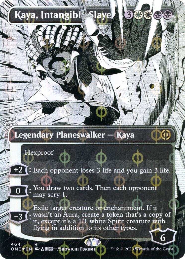 Kaya, Intangible Slayer (Borderless Manga Step-and-Compleat Foil) [Phyrexia: All Will Be One] - Magic: The Gathering - Card Brawlers | Quebec | Canada |