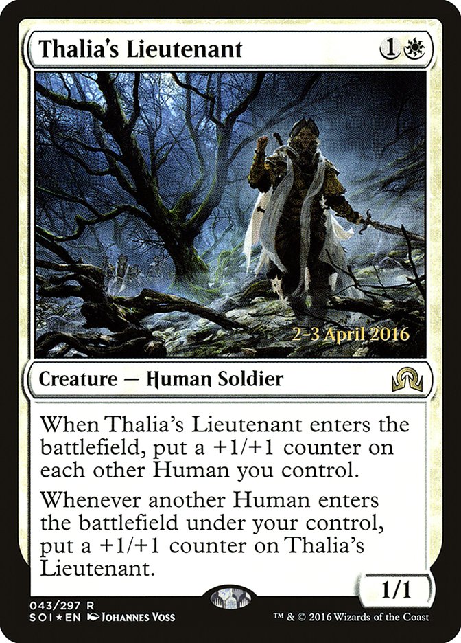 Thalia's Lieutenant [Shadows over Innistrad Prerelease Promos] - Magic: The Gathering - Card Brawlers | Quebec | Canada |