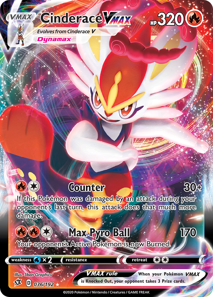 Cinderace VMAX (036/192) [Sword & Shield: Rebel Clash] - Pokémon - Card Brawlers | Quebec | Canada |