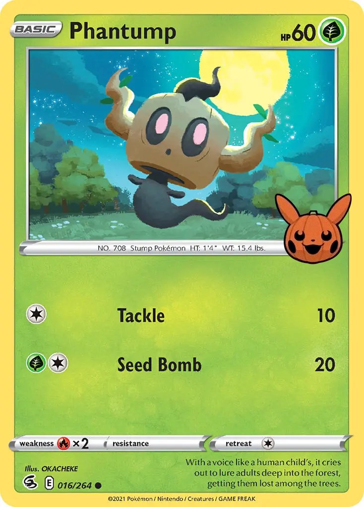 Phantump (016/264) [Trick or Trade] - Pokémon - Card Brawlers | Quebec | Canada |