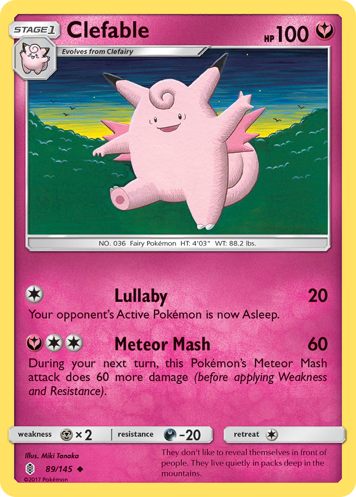 Clefable (89/145) [Sun & Moon: Guardians Rising] - Pokémon - Card Brawlers | Quebec | Canada |