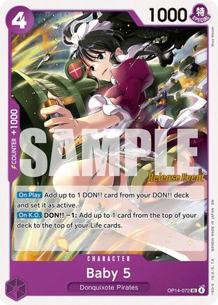 Baby 5 (OP14-072) - The Azure Sea's Seven Release Event Cards - Card Brawlers
