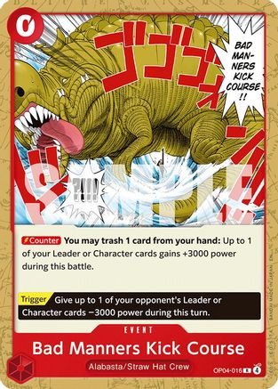 Bad Manners Kick Course (OP04-016) - Starter Deck 31: RED Monkey.D.Luffy - Card Brawlers
