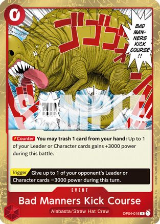Bad Manners Kick Course (Reprint) (OP04-016) - Premium Booster -The Best- Vol. 2 Foil - Card Brawlers
