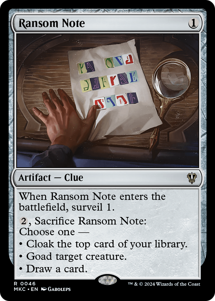 Ransom Note (0046) [Murders at Karlov Manor Commander] - Magic: The Gathering - Card Brawlers | Quebec | Canada |