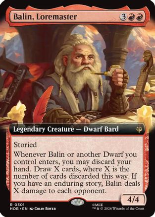 Balin, Loremaster (Extended Art) (HOB-301) - The Hobbit Foil - Card Brawlers