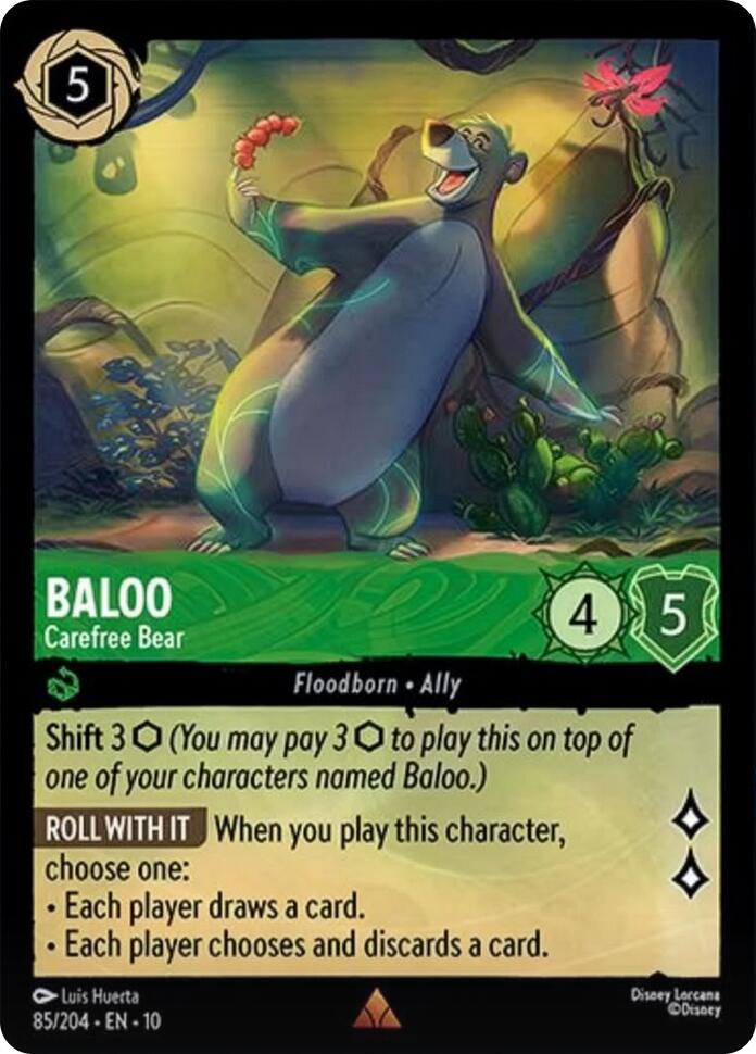 Baloo - Carefree Bear (85/204) [Whispers in the Well] - Card Brawlers