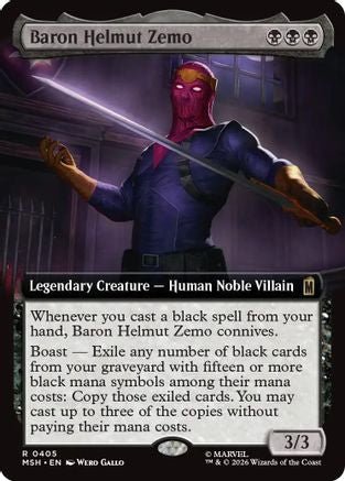 Baron Helmut Zemo (Extended Art) (MSH-405) - Marvel Super Heroes - Card Brawlers