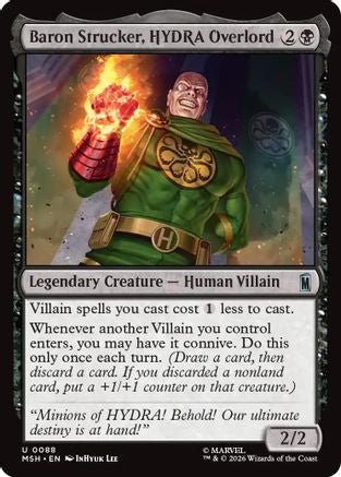 Baron Strucker, HYDRA Overlord (MSH-088) - Marvel Super Heroes - Card Brawlers