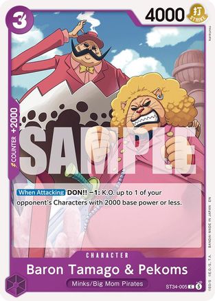 Baron Tamago & Pekoms (ST34-005) - Starter Deck 34: PURPLE Charlotte Katakuri - Card Brawlers