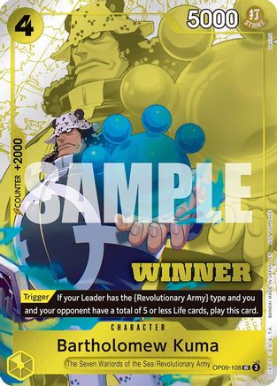 Bartholomew Kuma (Winner Pack 2025 Vol. 4) (OP09-108) - One Piece Promotion Cards Foil - Card Brawlers