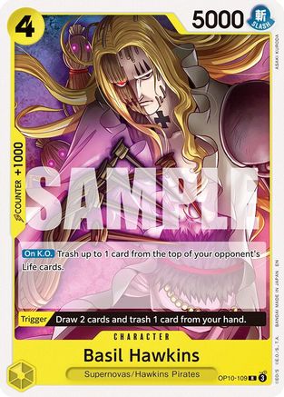 Basil Hawkins (OP10-109) - Starter Deck 36: YELLOW Eustass"Captain"Kid - Card Brawlers