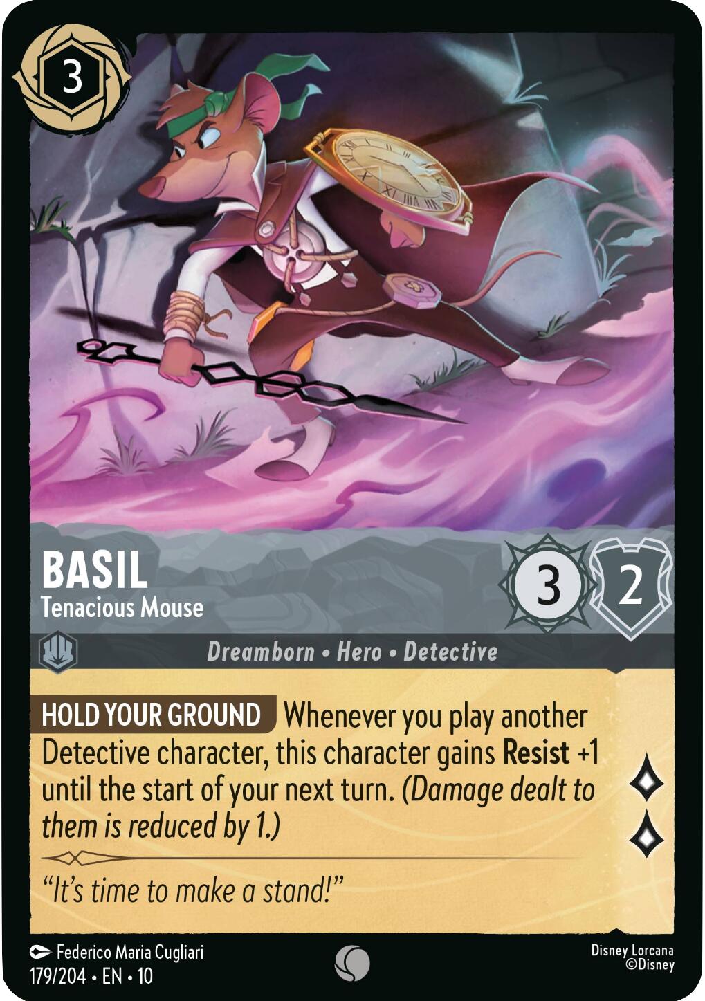 Basil - Tenacious Mouse (179/204) [Whispers in the Well] - Card Brawlers