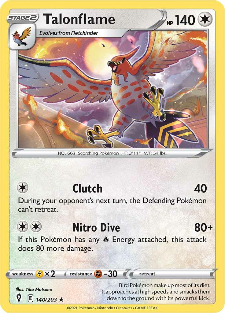 Talonflame (140/203) [Sword & Shield: Evolving Skies] - Pokémon - Card Brawlers | Quebec | Canada |
