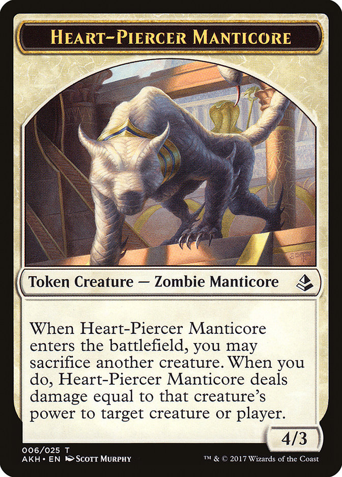 Heart-Piercer Manticore // Warrior Double-Sided Token [Amonkhet Tokens] - Magic: The Gathering - Card Brawlers | Quebec | Canada |
