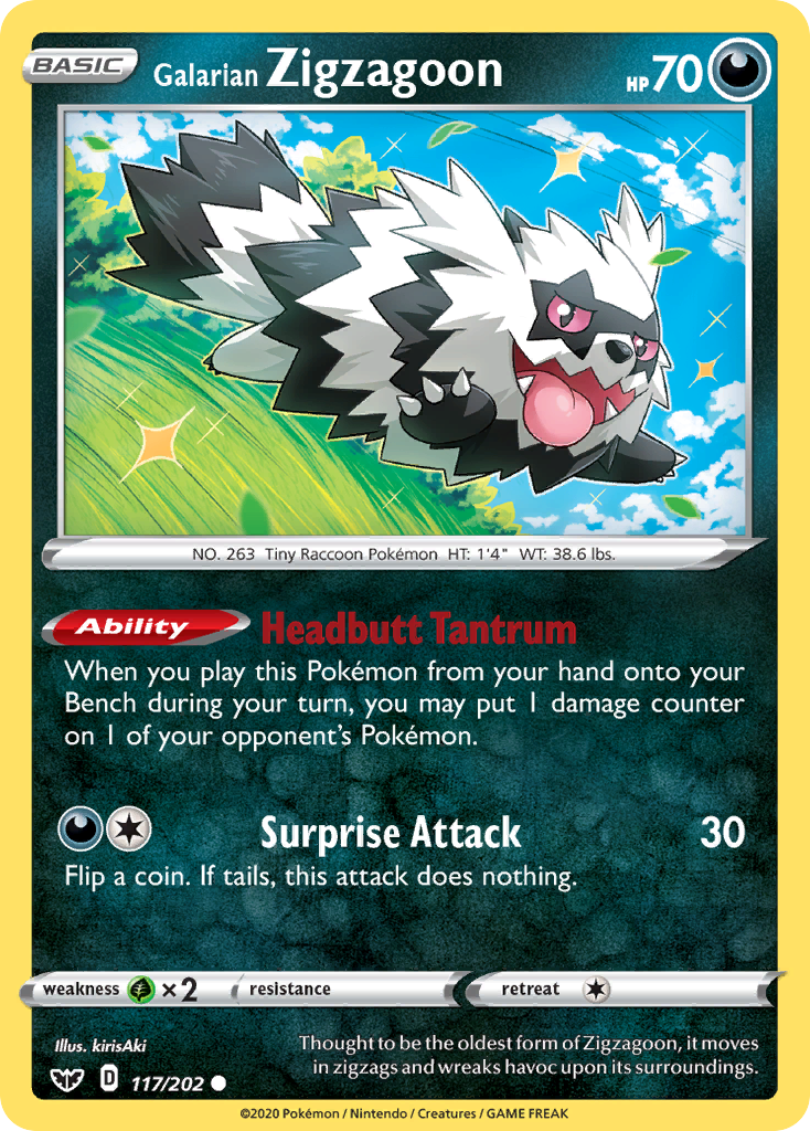 Galarian Zigzagoon (117/202) [Sword & Shield: Base Set] - Pokémon - Card Brawlers | Quebec | Canada |