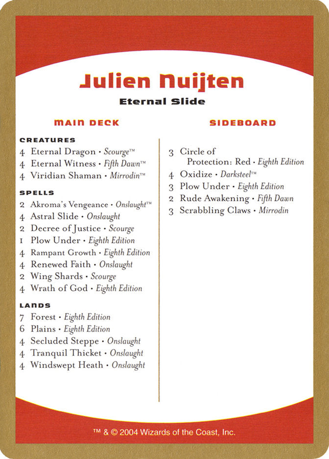 Julien Nuijten Decklist [World Championship Decks 2004] - Magic: The Gathering - Card Brawlers | Quebec | Canada |