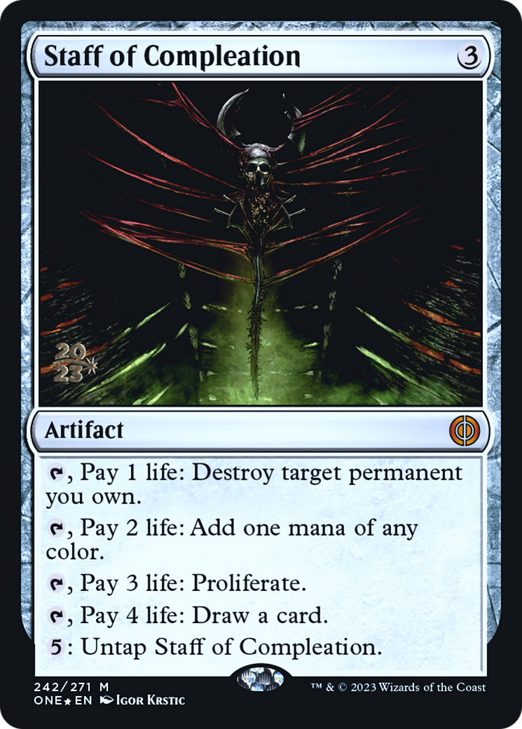 Staff of Compleation [Phyrexia: All Will Be One Prerelease Promos] - Magic: The Gathering - Card Brawlers | Quebec | Canada |