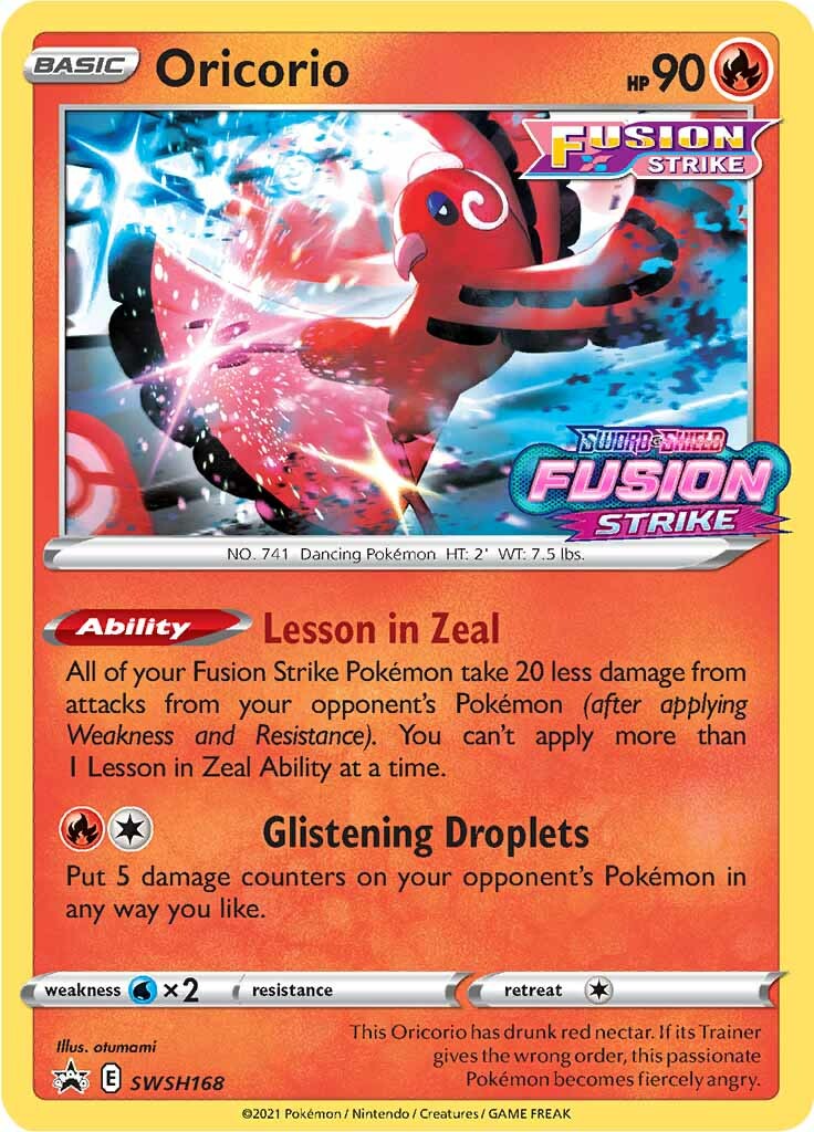 Oricorio (SWSH168) (Prerelease Promo) [Sword & Shield: Black Star Promos] - Pokémon - Card Brawlers | Quebec | Canada |
