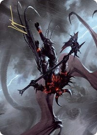 Burning-Rune Demon Art Card (Gold-Stamped Signature) [Kaldheim Art Series] - Magic: The Gathering - Card Brawlers | Quebec | Canada |