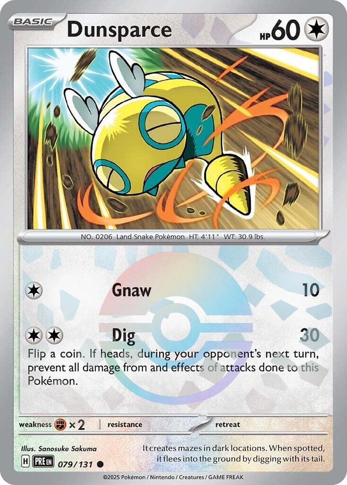 Dunsparce (079/131) (Poke Ball Pattern) [Scarlet & Violet: Prismatic Evolutions] - Pokémon - Card Brawlers | Quebec | Canada |