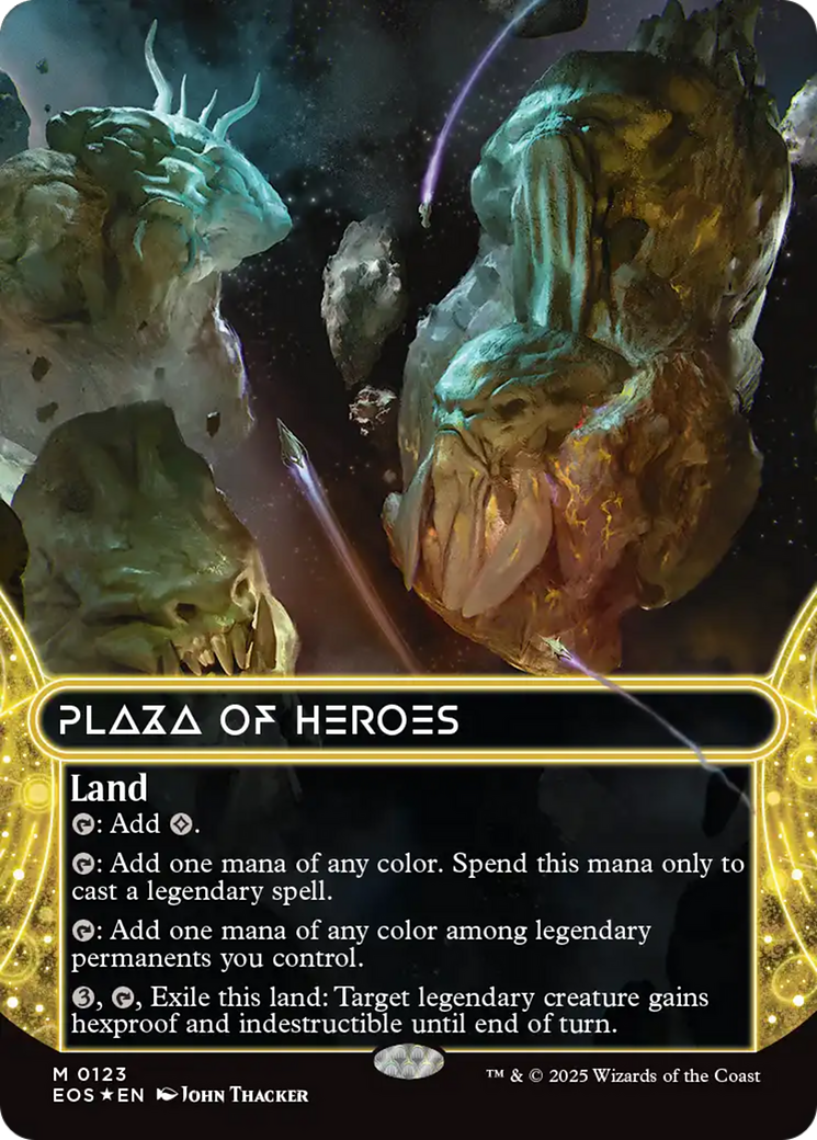 Plaza of Heroes (0123) (Borderless) (Galaxy Foil) [Edge of Eternities: Stellar Sights] - Magic: The Gathering - Card Brawlers | Quebec | Canada |