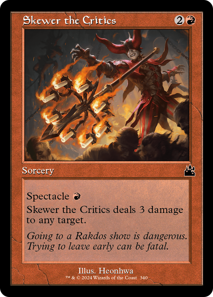 Skewer the Critics (Retro Frame) [Ravnica Remastered] - Magic: The Gathering - Card Brawlers | Quebec | Canada |
