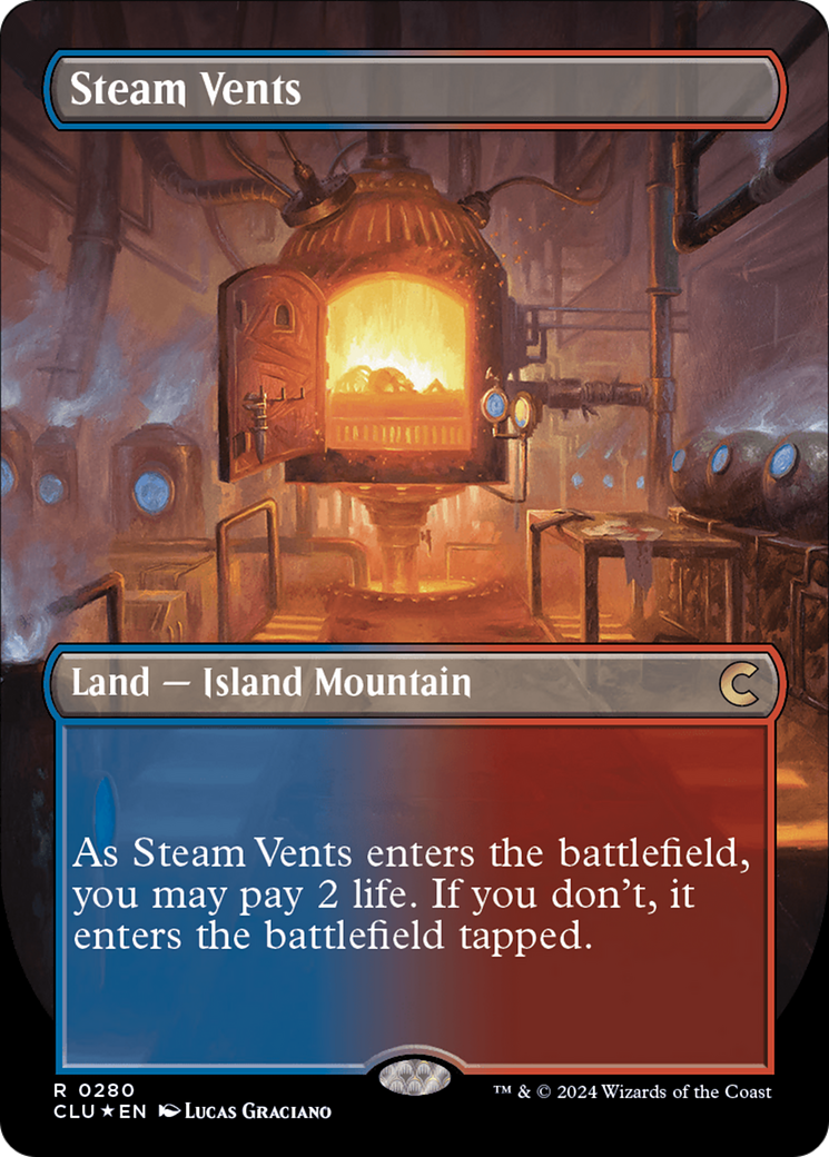 Steam Vents (Borderless) [Ravnica: Clue Edition] - Magic: The Gathering - Card Brawlers | Quebec | Canada |