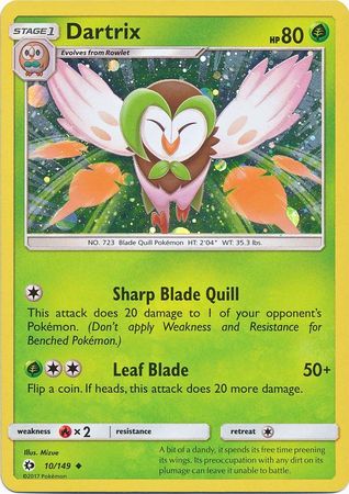 Dartrix (10/149) (Cosmos Holo) [Sun & Moon: Base Set] - Pokémon - Card Brawlers | Quebec | Canada |