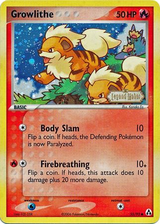 Growlithe (55/92) (Stamped) [EX: Legend Maker] - Pokémon - Card Brawlers | Quebec | Canada |