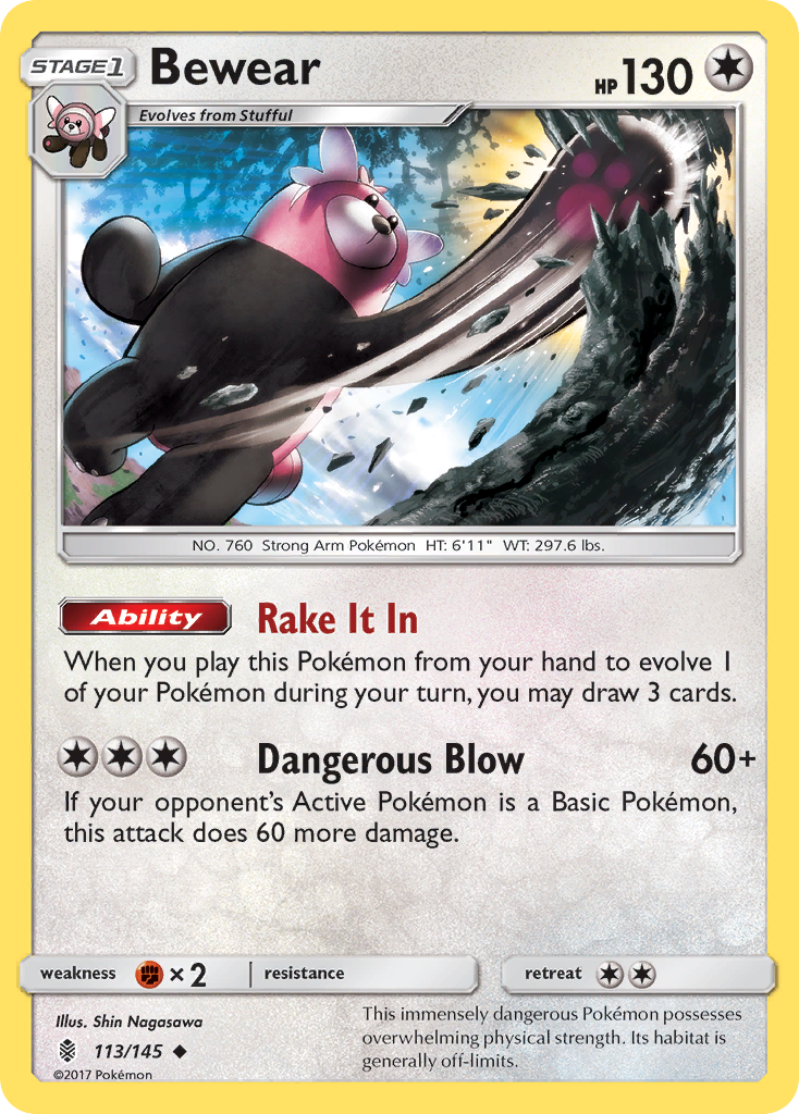 Bewear (113/145) [Sun & Moon: Guardians Rising] - Pokémon - Card Brawlers | Quebec | Canada |