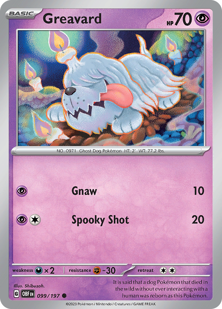 Greavard (099/197) [Scarlet & Violet: Obsidian Flames] - Pokémon - Card Brawlers | Quebec | Canada |
