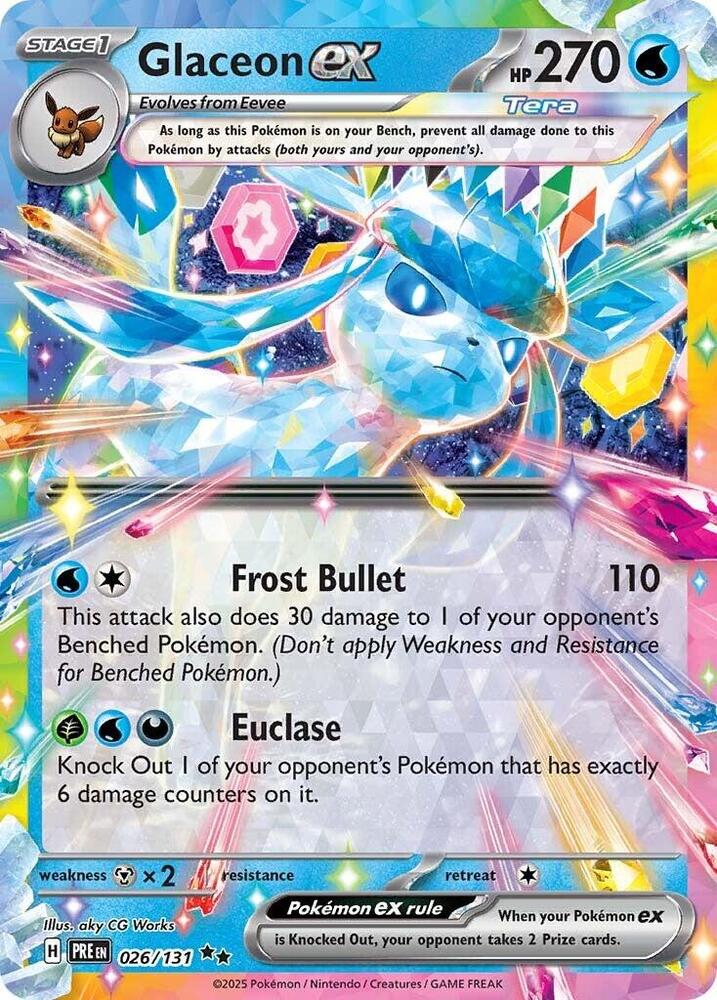 Glaceon ex (026/131) [Scarlet & Violet: Prismatic Evolutions] - Pokémon - Card Brawlers | Quebec | Canada |