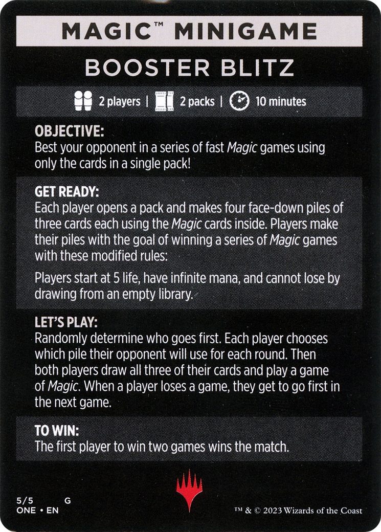 Booster Blitz (Magic Minigame) [Phyrexia: All Will Be One Minigame] - Magic: The Gathering - Card Brawlers | Quebec | Canada |