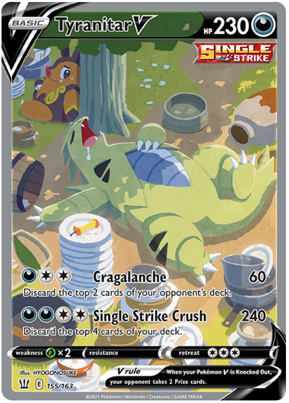 Tyranitar V (155/163) [Sword & Shield: Battle Styles] - Pokémon - Card Brawlers | Quebec | Canada |