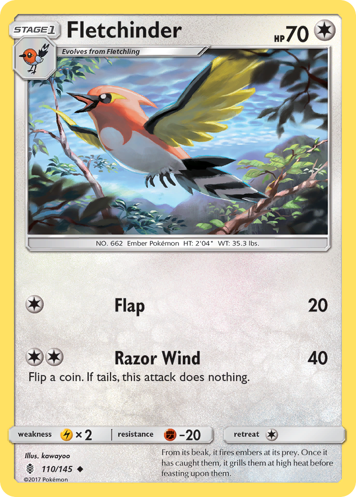 Fletchinder (110/145) [Sun & Moon: Guardians Rising] - Pokémon - Card Brawlers | Quebec | Canada |