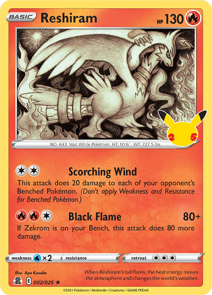 Reshiram (002/025) [Celebrations: 25th Anniversary] - Pokémon - Card Brawlers | Quebec | Canada |