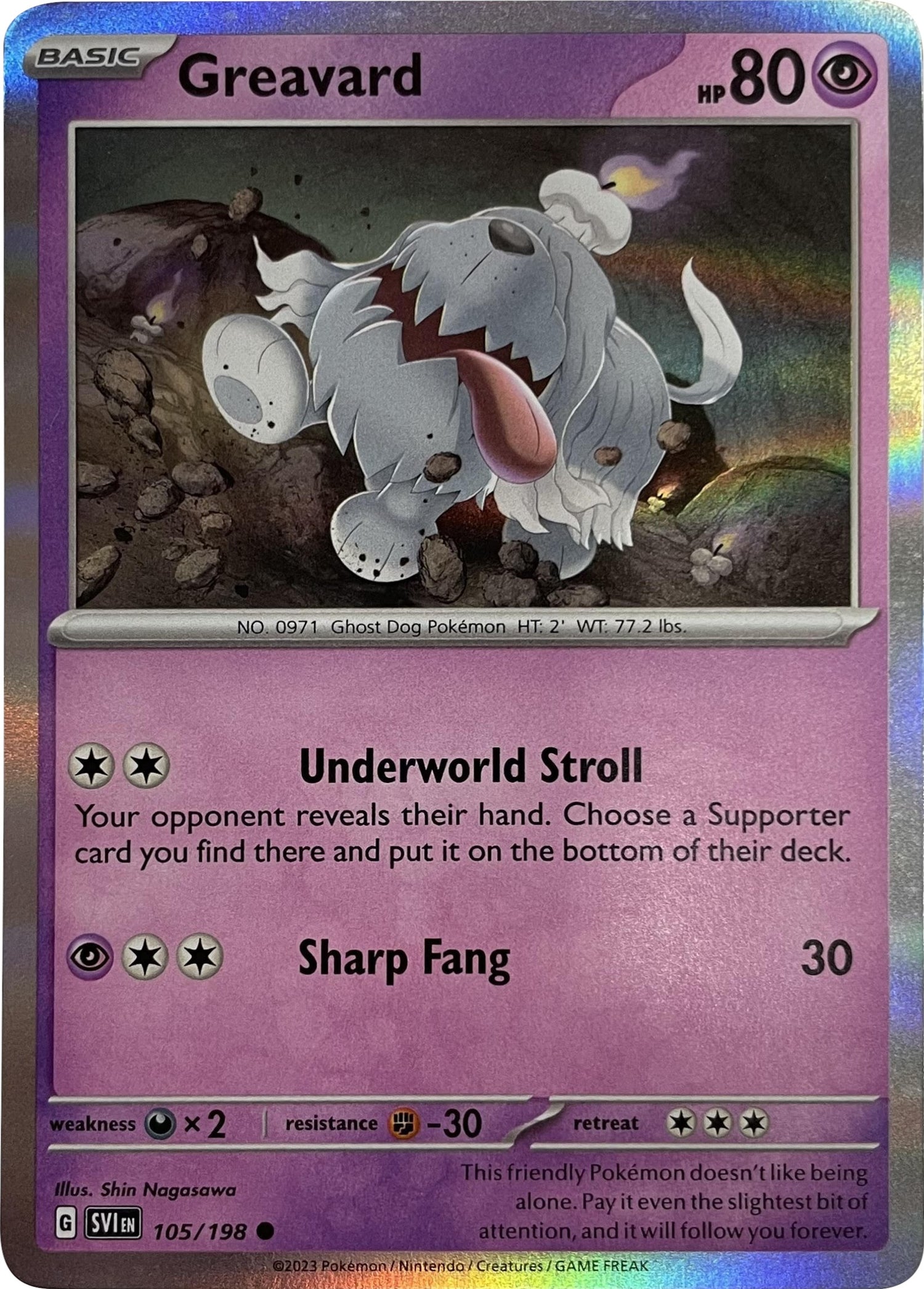 Greavard (105/198) (Mirage Holo) [Scarlet & Violet: Base Set] - Pokémon - Card Brawlers | Quebec | Canada |