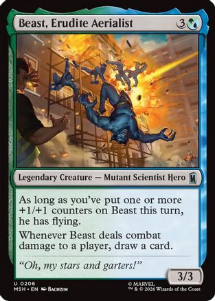 Beast, Erudite Aerialist (MSH-206) - Marvel Super Heroes - Card Brawlers