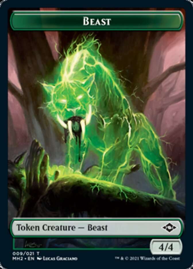 Beast // Food (17) Double - Sided Token [Modern Horizons 2 Tokens] - Card Brawlers
