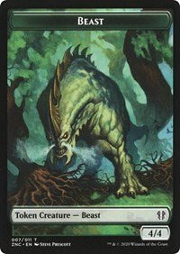 Beast // Saproling Double - Sided Token [Zendikar Rising Commander Tokens] - Card Brawlers