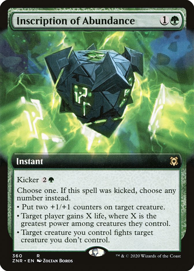 Inscription of Abundance (Extended Art) [Zendikar Rising] - Magic: The Gathering - Card Brawlers | Quebec | Canada |