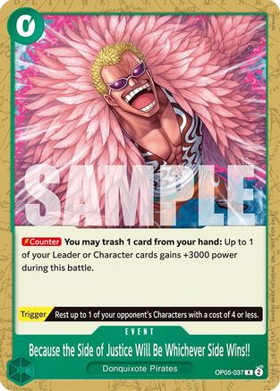 Because the Side of Justice Will Be Whichever Side Wins!! (Tournament Pack 2025 Vol. 4) (OP05-037) - One Piece Promotion Cards - Card Brawlers