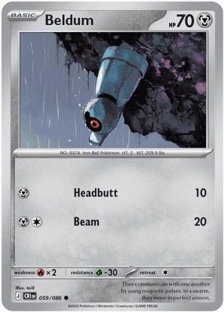 Beldum (059/null) - Reverse Holofoil [ME04 Chaos Rising] - Card Brawlers