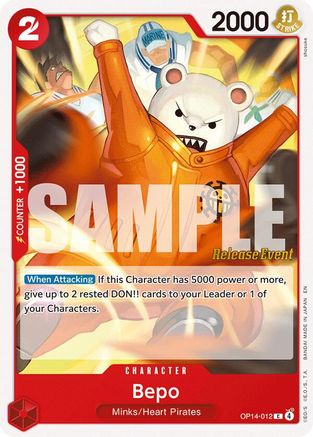 Bepo (OP14-012) - The Azure Sea's Seven Release Event Cards - Card Brawlers