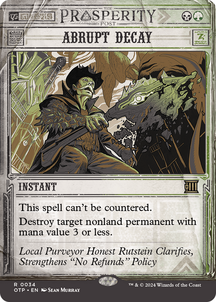 Abrupt Decay [Outlaws of Thunder Junction: Breaking News] - Magic: The Gathering - Card Brawlers | Quebec | Canada |